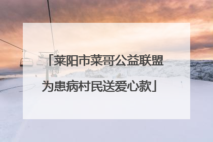 莱阳市菜哥公益联盟为患病村民送爱心款