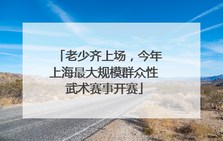老少齐上场，今年上海最大规模群众性武术赛事开赛
