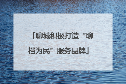 聊城积极打造“聊档为民”服务品牌