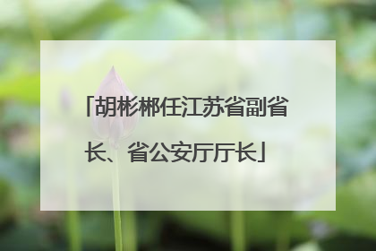 胡彬郴任江苏省副省长、省公安厅厅长