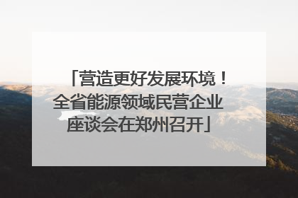 营造更好发展环境！全省能源领域民营企业座谈会在郑州召开