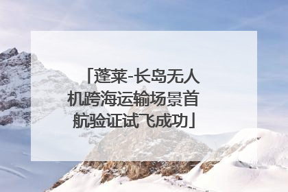 蓬莱-长岛无人机跨海运输场景首航验证试飞成功