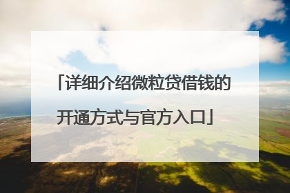 详细介绍微粒贷借钱的开通方式与官方入口