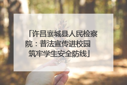 许昌襄城县人民检察院：普法宣传进校园 筑牢学生安全防线
