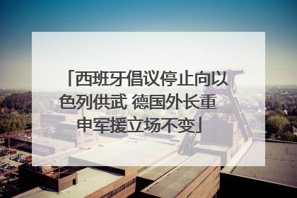 西班牙倡议停止向以色列供武 德国外长重申军援立场不变