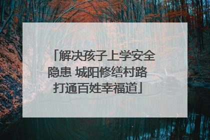 解决孩子上学安全隐患 城阳修缮村路打通百姓幸福道