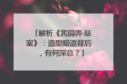 解析《酱园弄·悬案》：造型暗语背后，有何深意？