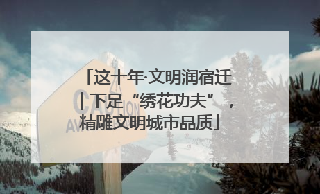 这十年·文明润宿迁｜下足“绣花功夫”，精雕文明城市品质