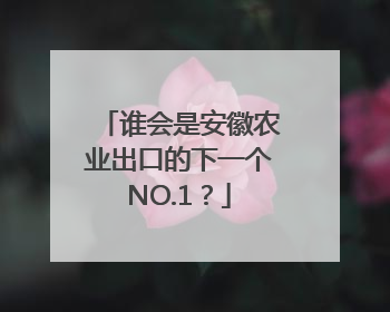 谁会是安徽农业出口的下一个NO.1？