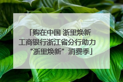 购在中国 浙里焕新 工商银行浙江省分行助力“浙里焕新”消费季