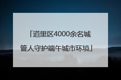 道里区4000余名城管人守护端午城市环境