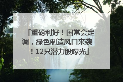 重磅利好！国常会定调，绿色制造风口来袭！12只潜力股曝光