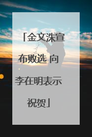 金文洙宣布败选 向李在明表示祝贺