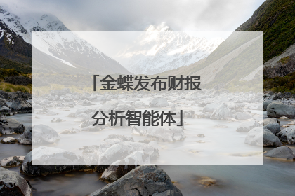 金蝶发布财报分析智能体
