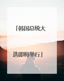 韩国总统大选即将举行