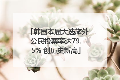 韩国本届大选旅外公民投票率达79.5% 创历史新高