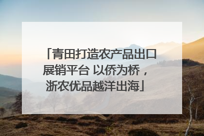 青田打造农产品出口展销平台 以侨为桥，浙农优品越洋出海