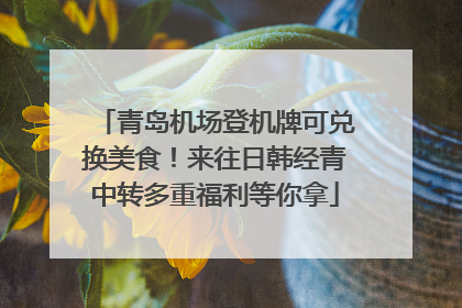 青岛机场登机牌可兑换美食！来往日韩经青中转多重福利等你拿
