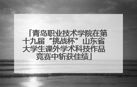 青岛职业技术学院在第十九届“挑战杯”山东省大学生课外学术科技作品竞赛中斩获佳绩