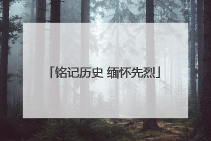 铭记历史 缅怀先烈