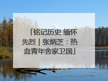 铭记历史 缅怀先烈｜张炳芝：热血青年舍家卫国