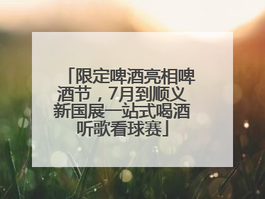 限定啤酒亮相啤酒节，7月到顺义新国展一站式喝酒听歌看球赛