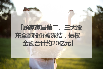顾家家居第二、三大股东全部股份被冻结，债权金额合计约20亿元