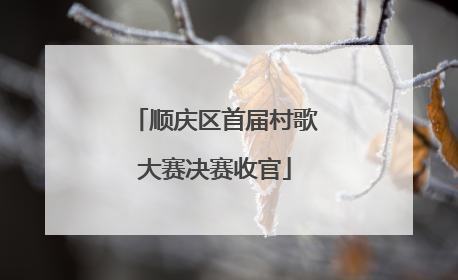 顺庆区首届村歌大赛决赛收官