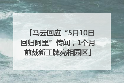 马云回应“5月10日回归阿里”传闻，1个月前戴新工牌亮相园区