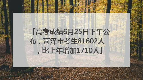 高考成绩6月25日下午公布，菏泽市考生81602人，比上年增加1710人