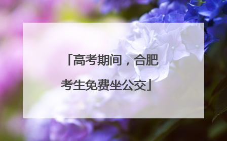 高考期间，合肥考生免费坐公交