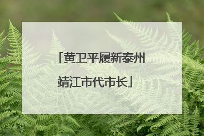黄卫平履新泰州靖江市代市长