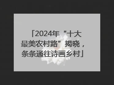 2024年“十大最美农村路”揭晓，条条通往诗画乡村