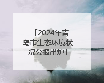 2024年青岛市生态环境状况公报出炉