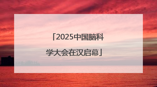 2025中国脑科学大会在汉启幕