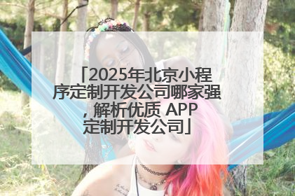 2025年北京小程序定制开发公司哪家强，解析优质 APP 定制开发公司