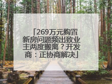 269万元购置新房问题频出致业主两度搬离？开发商：正协商解决