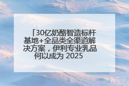 30亿奶酪智造标杆基地+全品类全渠道解决方案，伊利专业乳品何以成为 2025 焙烤展 MV