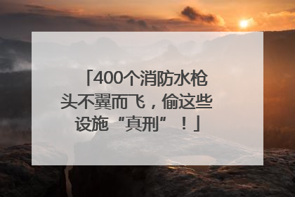 400个消防水枪头不翼而飞，偷这些设施“真刑”！