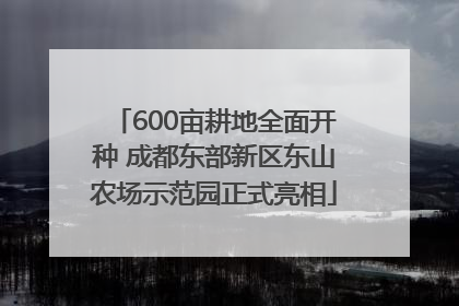600亩耕地全面开种 成都东部新区东山农场示范园正式亮相